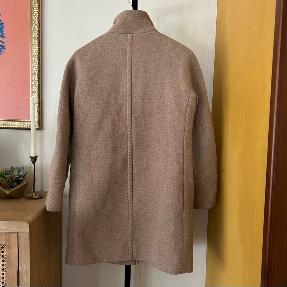 J. Crew Wool Stadium Cloth by Nello Gori Cocoon Coat Tan B2770 Minimalist Size 2 - Picture 7 of 8